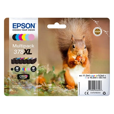 Image of Epson 378XL High Yield Genuine Multipack, 6 colours Ink Cartridges, Claria Photo HD