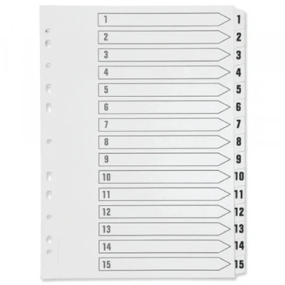 Image of Q Connect 1 15 Index Multi punched Polypropylene White A4
