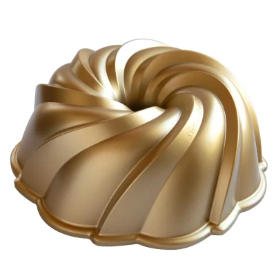 Image of Nordic Ware Bundt Tin Swirl Gold ø 24 cm / 2.4 Liters