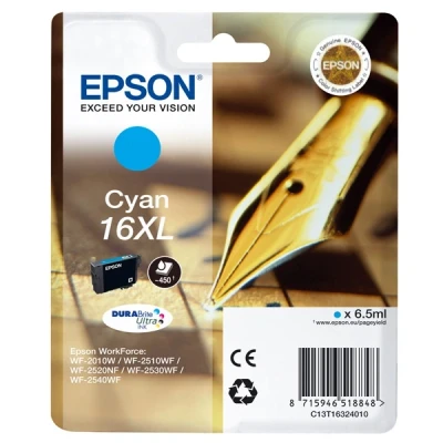 Image of Epson 16XL Cyan Pen &amp; Crossword High Yield Genuine, DURABrite Ultra Ink, XL Capacity