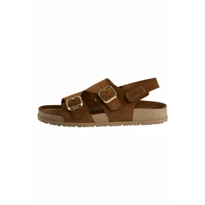 Image of Tamaris Damen Flache Sandale Leder Modischer Schuh; COGNAC, EU 37