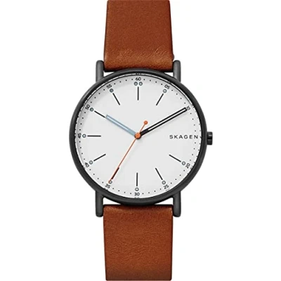Image of Skagen Signatur Watch, Men&#039;s, Size: One Size, Braun