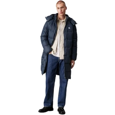 Image of Calvin Klein Jeans Essentials LONG Winter coat, Men&#039;s, Size: Large, Ink