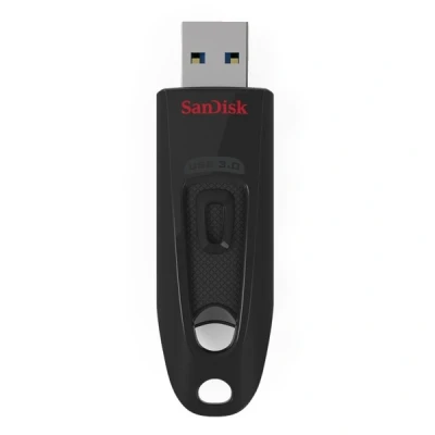 Image of SanDisk 256GB Ultra USB 3.0 Flash Drive, stick, memory stick with transfer speeds up to 130MB/s, Password protection, RescuePRO Deluxe software for data recovery, Black