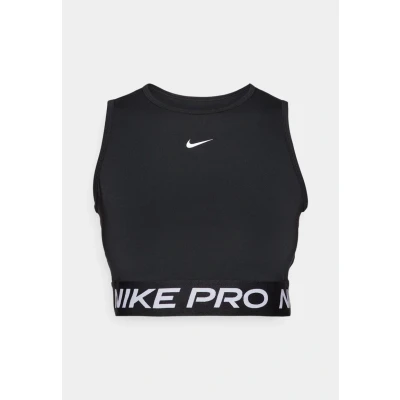 Image of Nike Performance PRO CROP TANK Top, Women&#039;s, Size: Small, Black/white