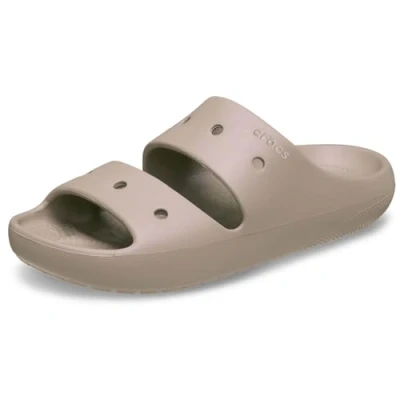 Image of Crocs Classic V2 Unisex Pool slides, Size: 12, Taupe shoes