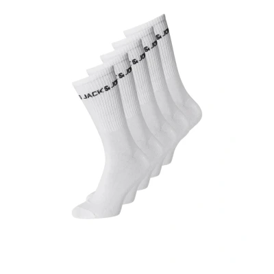 Image of Jack &amp; Jones Junior Jacbasic LOGO JNR 5PACK Socks White for kids, Size: 1.5 4.5,