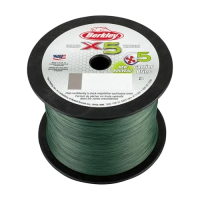 Image of Berkley x5 Braided line Low Vis Green 2000m 0.12mm (12.1kg) fishing