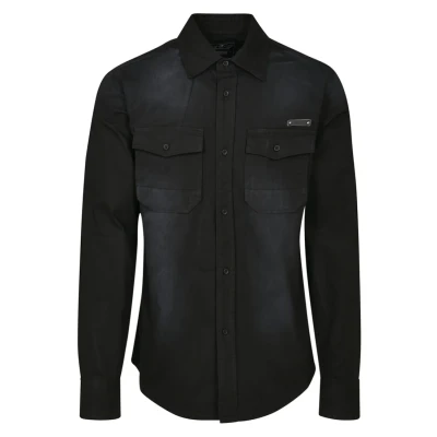 Image of Brandit Men&#039;s Denim Hardee Jeanshemd Shirt, Black, S