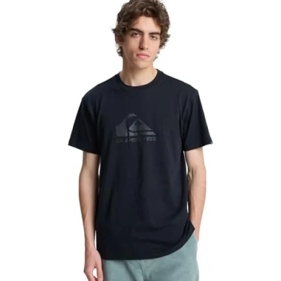 Image of Quiksilver COMP LOGO Unisex Print Tshirt, Size: Medium, Black