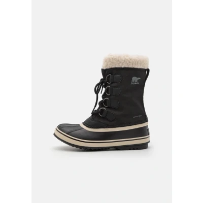 Image of Sorel Winter Carnival WP boots, Women&#039;s, Size: 5, Black/stone Textile/synthetics