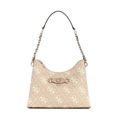 Image of Guess IZZY TOP ZIP Shoulder BAG Handbag, Women&#039;s, Size: One Size, Sand logo