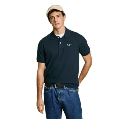 Image of Pepe Jeans Essential Contrast LOGO Polo shirt, Men&#039;s, Size: XL, Dulwich blue