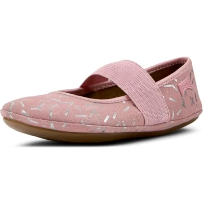 Image of Camper Right KIDS Ankle strap ballet pumps rose/silvercoloured for kids, Size: 12.5K, Rose/silver coloured Suede