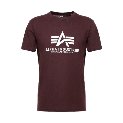 Image of Alpha Industries Print Tshirt, Men&#039;s, Size: Small, Deep maroon