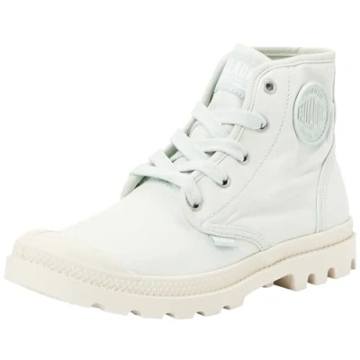 Image of Palladium Pampa HI Laceup ankle boots, Women&#039;s, Size: 6, Dry green Textile