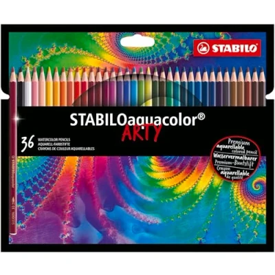 Image of STABILO aquacolor Aquarellable Colouring Pencil ARTY Pack of 36 Assorted Colours