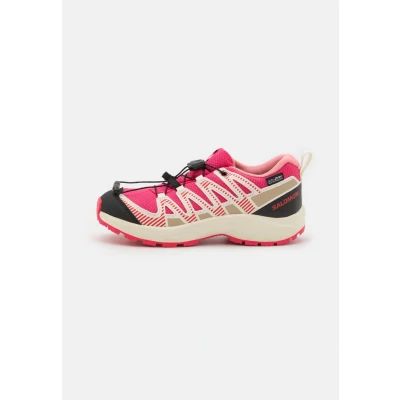 Image of Salomon XA PRO V8 Waterproof Unisex Hiking shoes for kids, Size: 12.5K, Rouge red/vanilla ice/flamingo pink Textile/synthetics