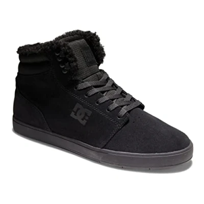 Image of DC Shoes Crisis Hightop trainers, Size: 9, Black Leather