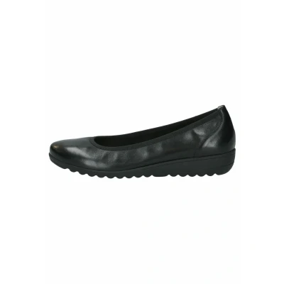 Image of CAPRICE Damen Ballerinas aus Leder mit Keilabsatz, Schwarz (Black Nappa), 37 EU