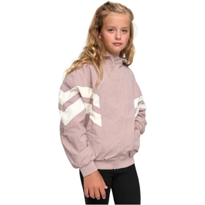 Image of Urban Classics Crinkle Batwing Summer jacket for kids, Size: 5 6y, Duskrose whitesand