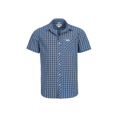 Image of Lonsdale Kurzarm Passform Brixworth Shirt, Men&#039;s, Size: Small, Blue/white/black