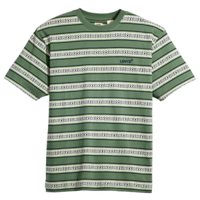 Image of Levi&#039;s TAB Vintage TEE Basic Tshirt, Men&#039;s, Size: XS, Otis geo stripe dark forest