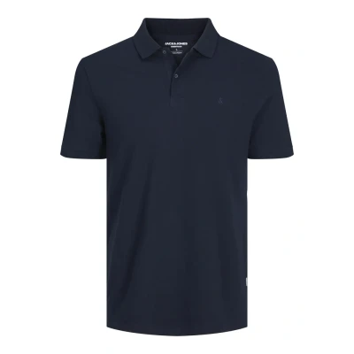 Image of JACK &amp; JONES Men&#039;s Polo Tshirt Casual Cotton Collared Neck Short Sleeve Tee Top for Men, Blue, XL