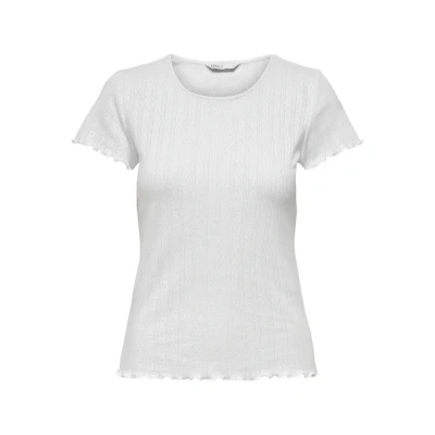 Image of ONLY Onlcarlotta Basic Tshirt, Women&#039;s, Size: Small, White