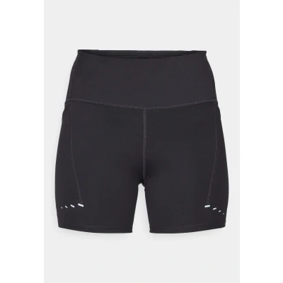 Image of Nike Performance Swift Short Leggings, Women&#039;s, Size: XL, Black/reflective silver
