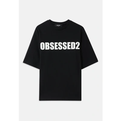 Image of Dsquared2 Loose FIT TEE Print Tshirt, Men&#039;s, Size: Medium, Black/white