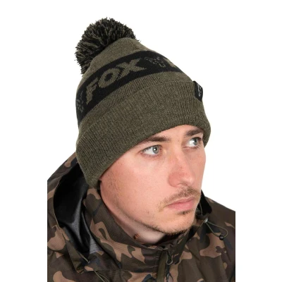 Image of Fox Collection Bobbles Green/Black Fishing beanie