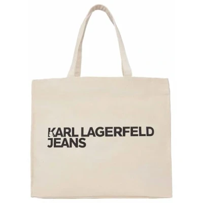 Image of Karl Lagerfeld Jeans LOGO Tote bag, Women&#039;s, Size: One Size, Natural