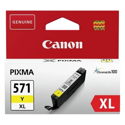 Image of Canon CLI 571XL Yellow High Yield Ink Cartridge 0334C001