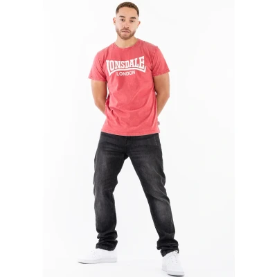Image of Lonsdale Normale Passform Stofa Print Tshirt, Men&#039;s, Size: 3XL, Red ecru