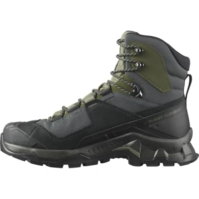 Image of Salomon Quest Element GORE TEX Hiking shoes, Men&#039;s, Size: 7.5, Black/deep lichen green/olive night Leather and textile