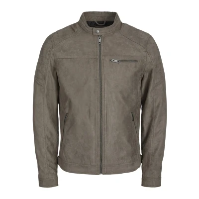 Image of Jack &amp; Jones Jjerocky Jacket Faux leather jacket, Men&#039;s, Size: XS, Dark brown