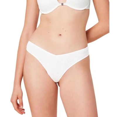 Image of Triumph Harmony Spotlight HIGH LEG Brazilian Thong, Women&#039;s, Size: 8, White