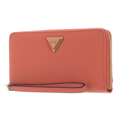 Image of GUESS Cosette Cheque Organizer Orange, High Capacity Organization, Detachable Wrist Strap, Women&#039;s Wallet