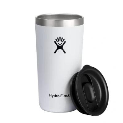 Image of Hydro Flask All Around Tumbler 355 ml (12 oz) with Closable Spill Proof Press in Lid Stainless Steel Double Wall Vacuum Insulated BPA Free White