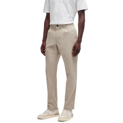 Image of BOSS Pleated Chinos, Men&#039;s, Size: 32x34, Light beige