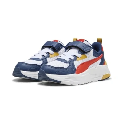 Image of Puma Trinity LITE Trainers for kids, Size: 2, White fierce red persian blue shoes