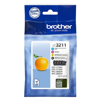 Image of Brother LC 3211C/LC 3211M/LC 3211Y/LC 3211BK Inkjet Cartridges, Multi Pack, Standard Yield,Black/Cyan/Magenta/Yellow, Genuine Supplies
