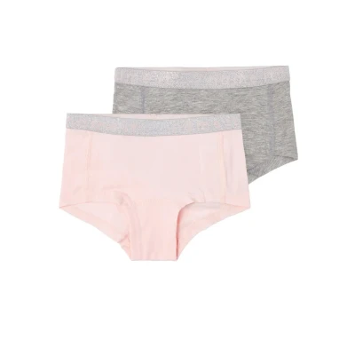 Image of Name it Nkfhipster 2 PACK Briefs for kids, Size: 7 8y, Barely pink/grey melange