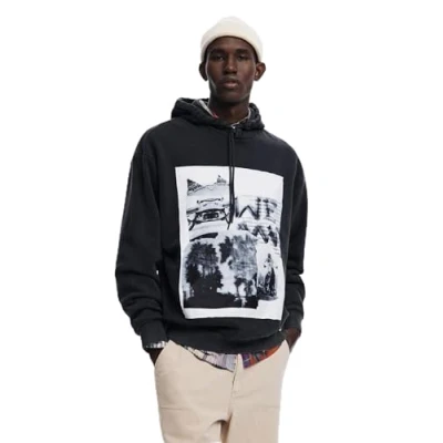 Image of Desigual Men&#039;s Sweat_Cross Sweatshirt, Black/White, S