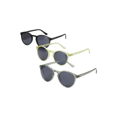 Image of Urban Classics Cypres 3 PACK Sunglasses, Men&#039;s, Size: One Size, Black/light grey/yellow