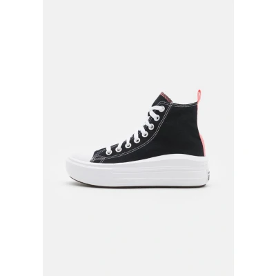 Image of Converse Chuck Taylor ALL STAR MOVE Hightop trainers for kids, Size: 4.5, Black/pink salt/white Textile