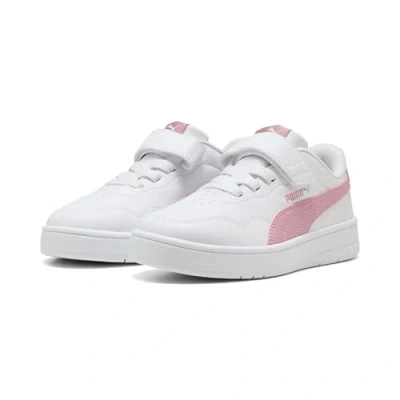 Image of Puma Court Lally Unisex Trainers for kids, Size: 2, White/poised pink shoes
