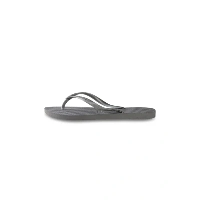 Image of Havaianas SLIM Tbar sandals, Women&#039;s, Size: 7/7.5, Grey/silver Natural rubber