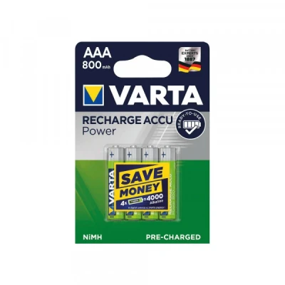 Image of Varta Ready2Use Battery AAA 800mAh Pack of 4 in Blister Packaging